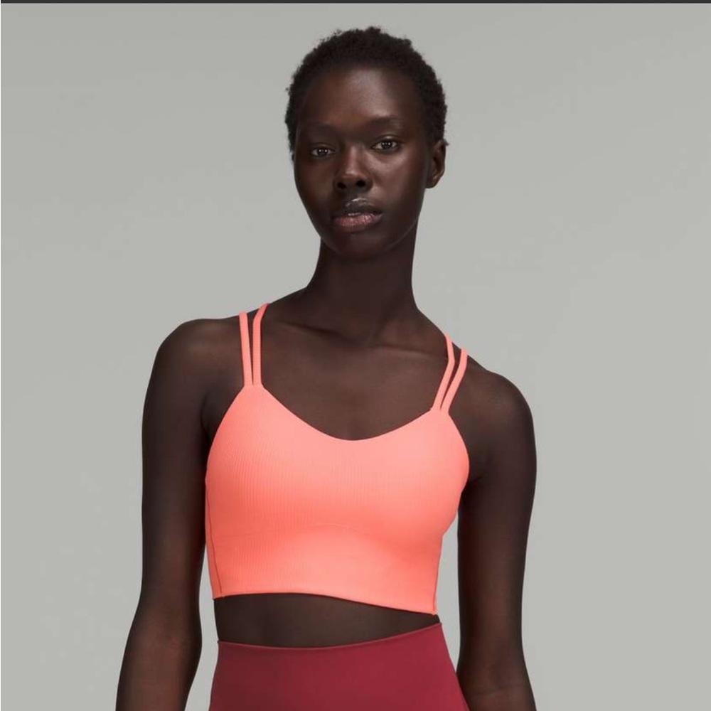 BNWT! Lululemon Like a Cloud Ribbed Longline Bra B/C Cup - Raspberry Cream